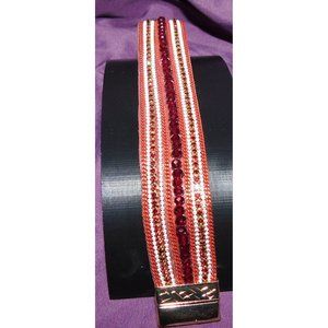 Red Leather Magnetic Bracelet